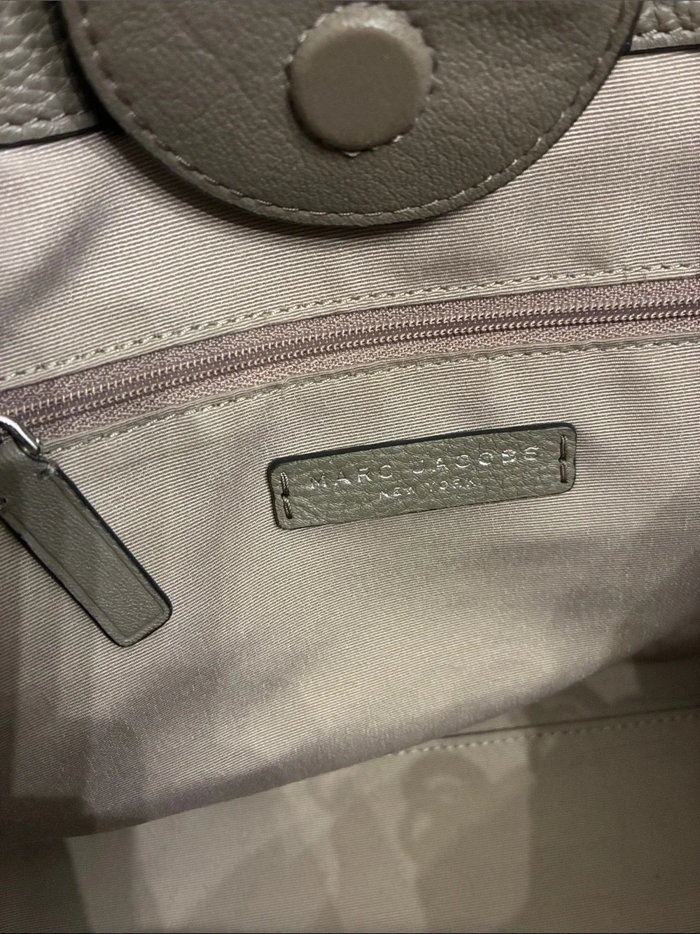 Marc Jacobs Gray Pebbled Leather Satchel with Detachable Strap